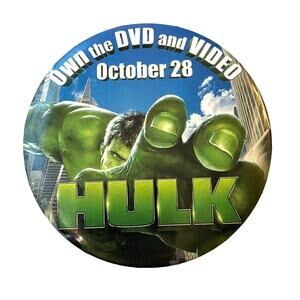 Vintage Hulk Pinback Button 2003 Exclusive Advertising Promotional Pin
